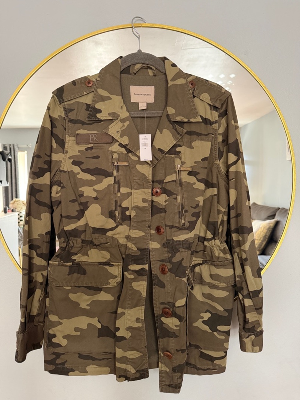 Banana Republic Women's Camouflage Utility Jacket - Olive & Khaki